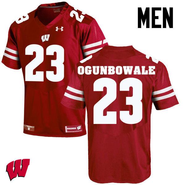 Men Wisconsin Badgers #23 Dare Ogunbowale College Football Jerseys-Red - Click Image to Close